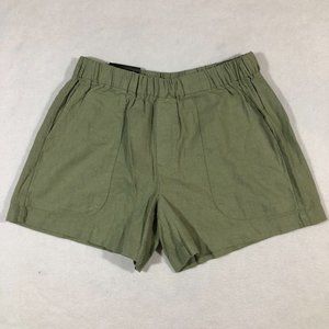 NEW Banana Republic Factory Womens XS Sage Green Linen Blend Pull On Shorts $50